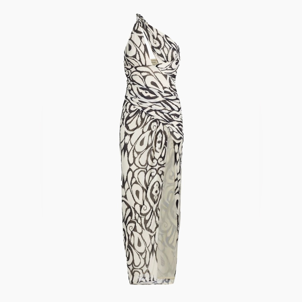 NICHOLAS THE LABEL Drue Draped Asymmetrical Midi Dress